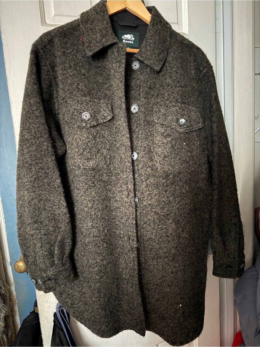 ROOTS Women’s Dark Olive Wool Field Coat
